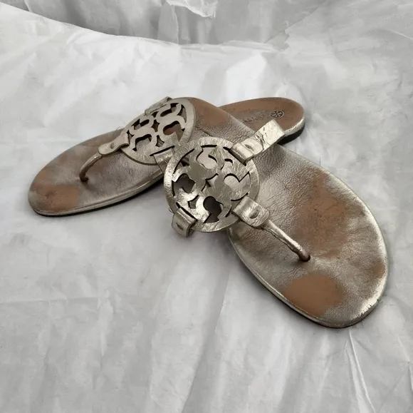 Tory Burch Miller  Sandals metallic size 8.5