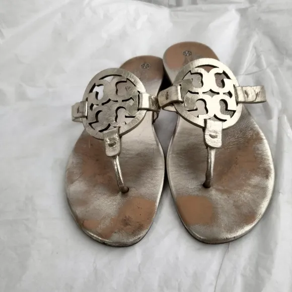 Tory Burch Miller  Sandals metallic size 8.5