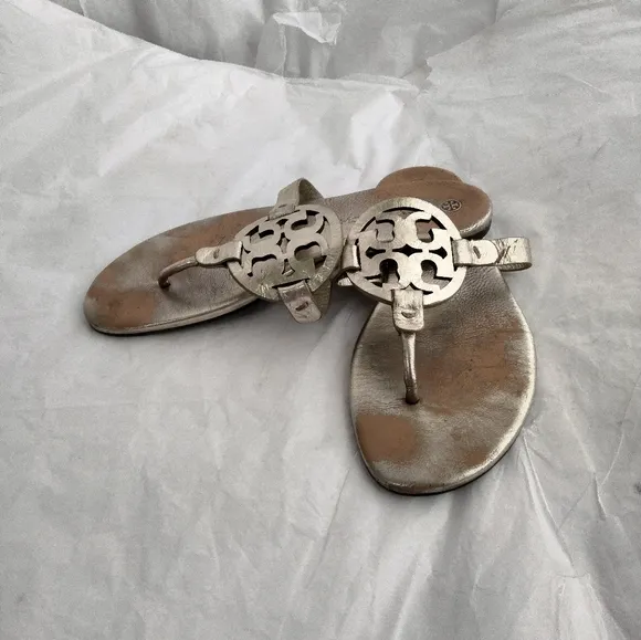 Tory Burch Miller  Sandals metallic size 8.5