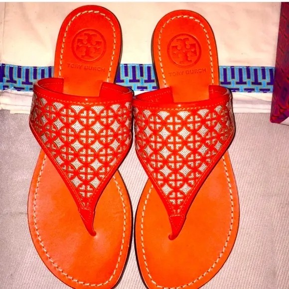 Tory Burch Orange Sandals 8.5