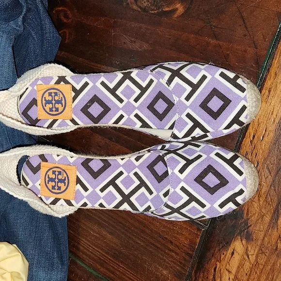 Tory Burch Purple Geometric Wedges Women's Shoes Sz 9