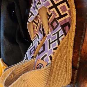 Tory Burch Purple Geometric Wedges Women's Shoes Sz 9