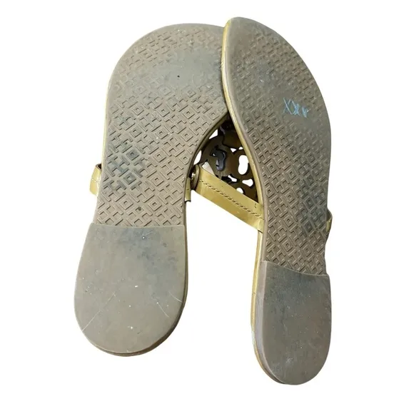 Tory Burch Sand Tan Nude Patent Leather Millers Sandals