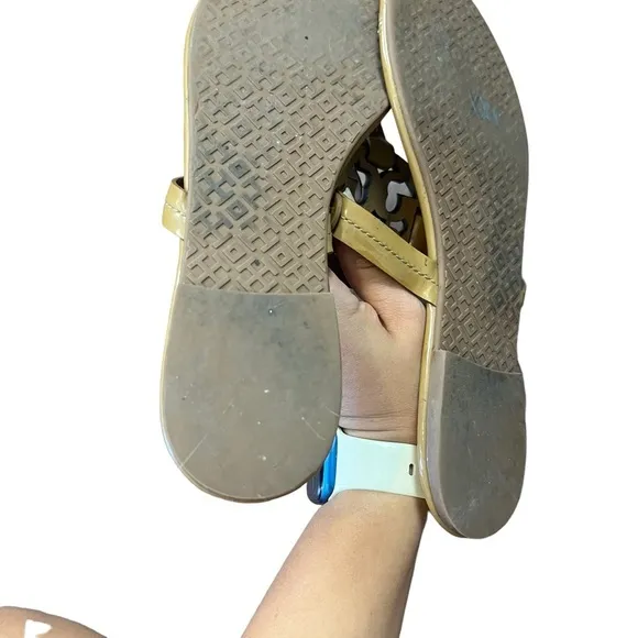 Tory Burch Sand Tan Nude Patent Leather Millers Sandals