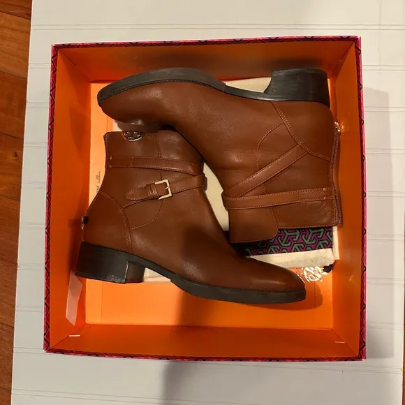 Tory Burch Sidney Bootie in Penny Brown
