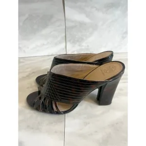 Tory Burch Women’s Brida Mules Tortoise Shell  Shoes Sandals Size 11 Block Heel