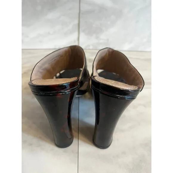 Tory Burch Women’s Brida Mules Tortoise Shell  Shoes Sandals Size 11 Block Heel