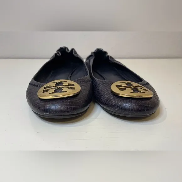 Tory Burch Women’s Python Leather Reva Flats Shoes Size 6