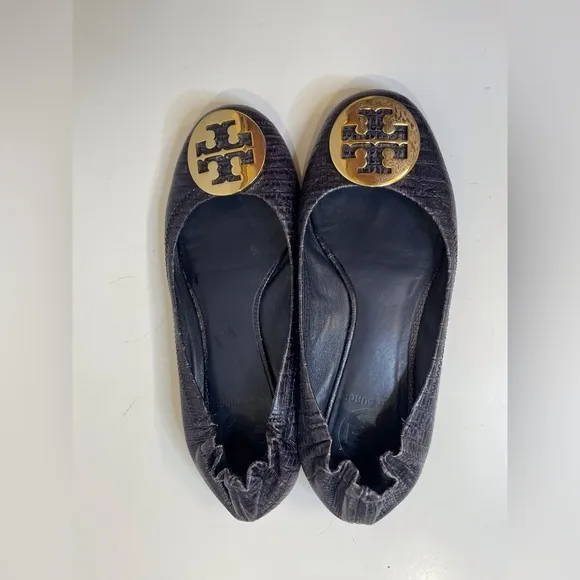 Tory Burch Women’s Python Leather Reva Flats Shoes Size 6
