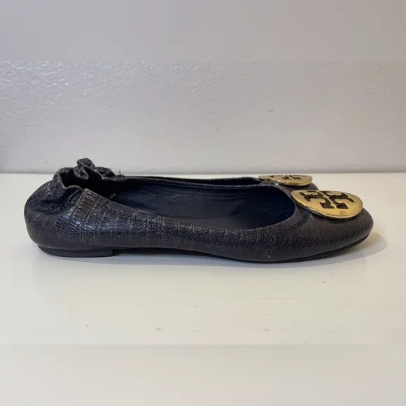 Tory Burch Women’s Python Leather Reva Flats Shoes Size 6