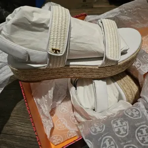 Tory Burch Women's White Espadrille Sandals, Size 10.5 NIB