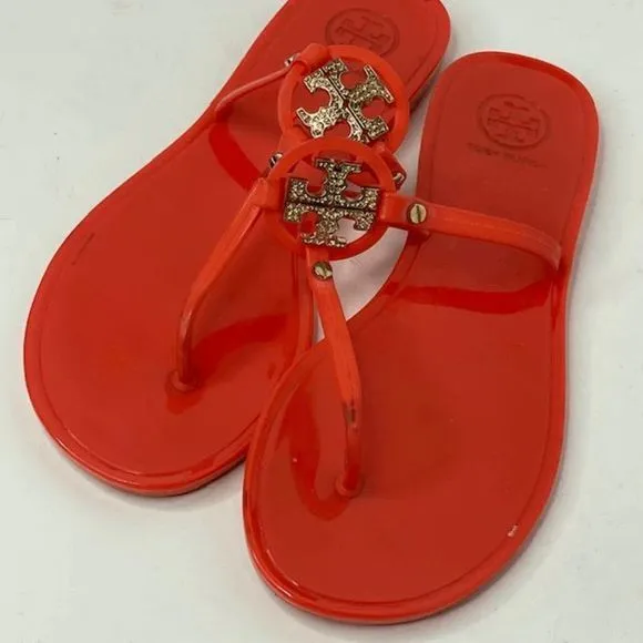 Tory Burch Orange Jelly‎ Mini Miller Sandals Rare