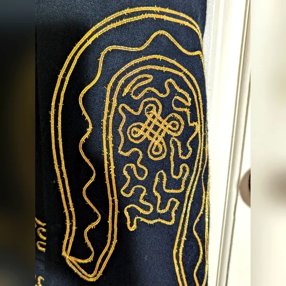 Traditional Black And Gold Charro Mariachi Suit Jacket Only Bird Design