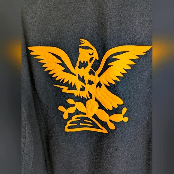 Traditional Black And Gold Charro Mariachi Suit Jacket Only Bird Design