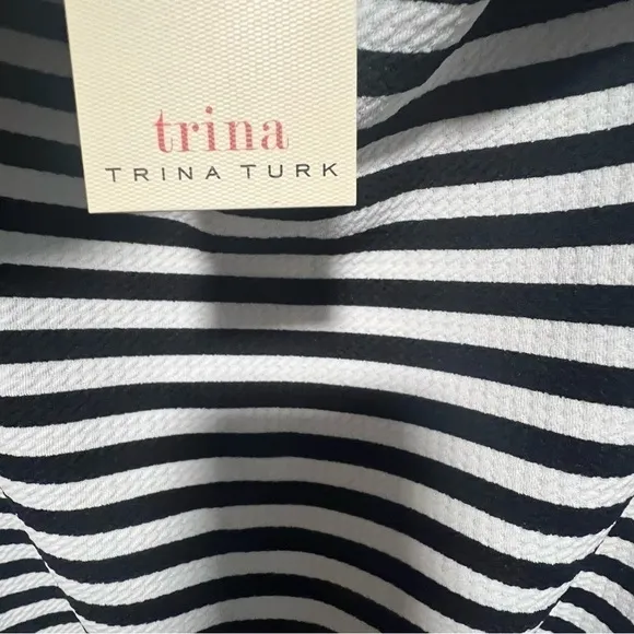 Trina Turk Striped Camellias Dress New with Tags