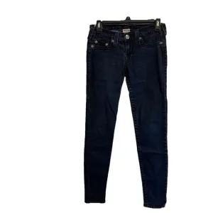 True Religion Jeans Womens 29 Mid Rise Dark Wash Straight Leg
