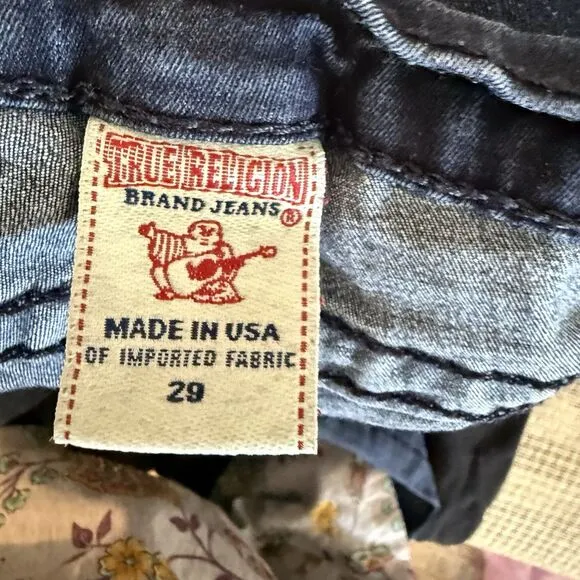 True Religion Jeans Womens 29 Mid Rise Dark Wash Straight Leg