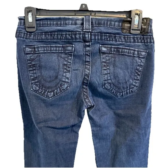True Religion Jeans Womens 29 Mid Rise Dark Wash Straight Leg