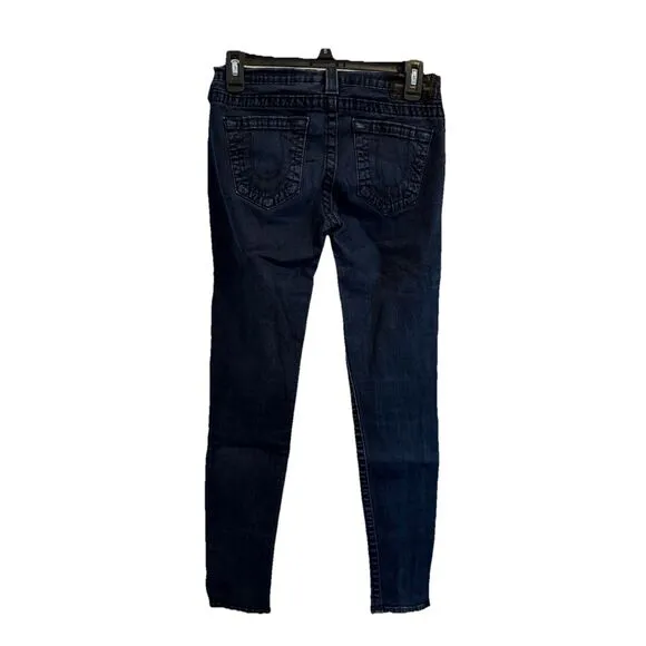 True Religion Jeans Womens 29 Mid Rise Dark Wash Straight Leg
