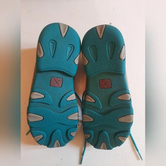 Twisted X Leather Brown/ Turquoise Unisex Kid's Shoes size 1.5