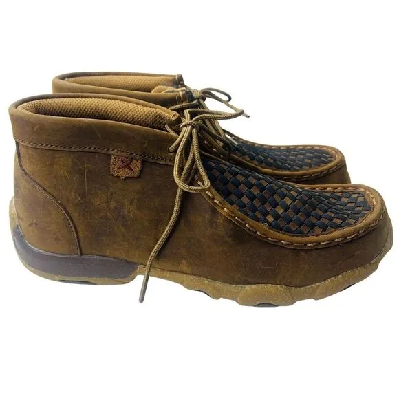 Twisted X Boots Youth Size 5.5 Chukka Oiled Saddle boots moccasins Boys Girls