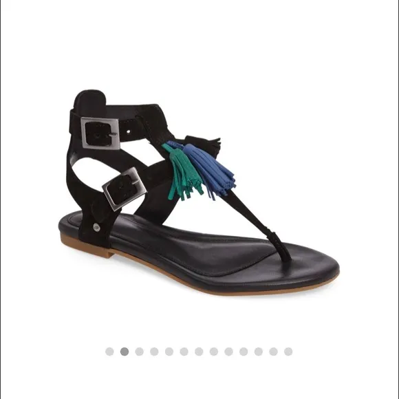 UGG black suede Lecia Sandals