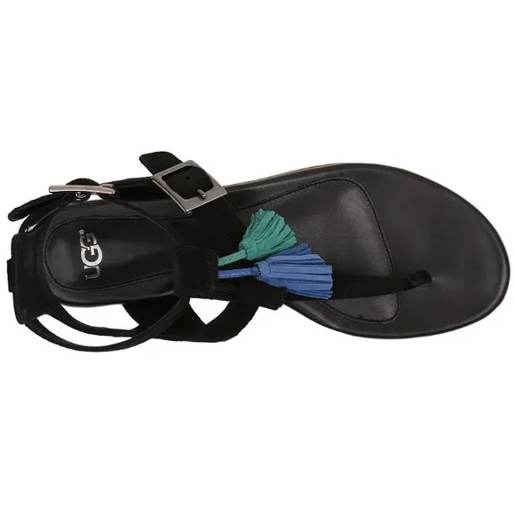 UGG black suede Lecia Sandals