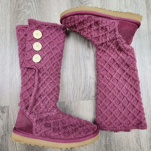 UGG Lattice Cardy Knit Boots size 6