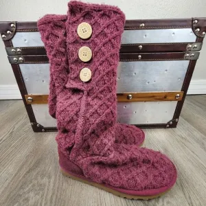 UGG Lattice Cardy Knit Boots size 6