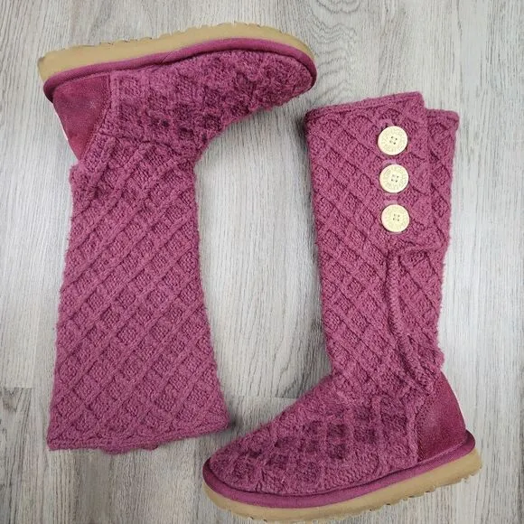 UGG Lattice Cardy Knit Boots size 6