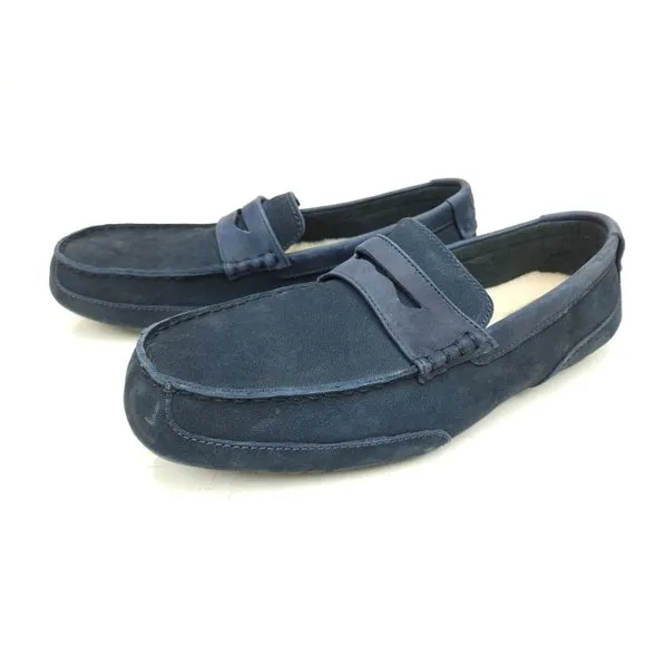 UGG Men’s Sz 14 Tucker Suede Leather Driving Shoes  Slip on loafers blue