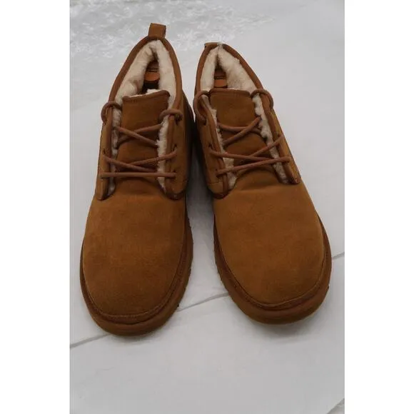 UGG Neumel Men's Chukka Boots Size 15 Chestnut Suede Sheepskin Lined