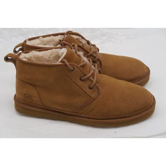 UGG Neumel Men's Chukka Boots Size 15 Chestnut Suede Sheepskin Lined