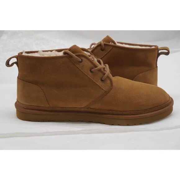 UGG Neumel Men's Chukka Boots Size 15 Chestnut Suede Sheepskin Lined