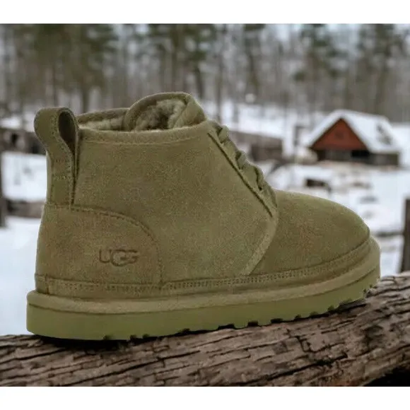 UGG Neumel Olive Drab Green Lace Up Chukka Boots Womens 12 NEW Fast Shipping