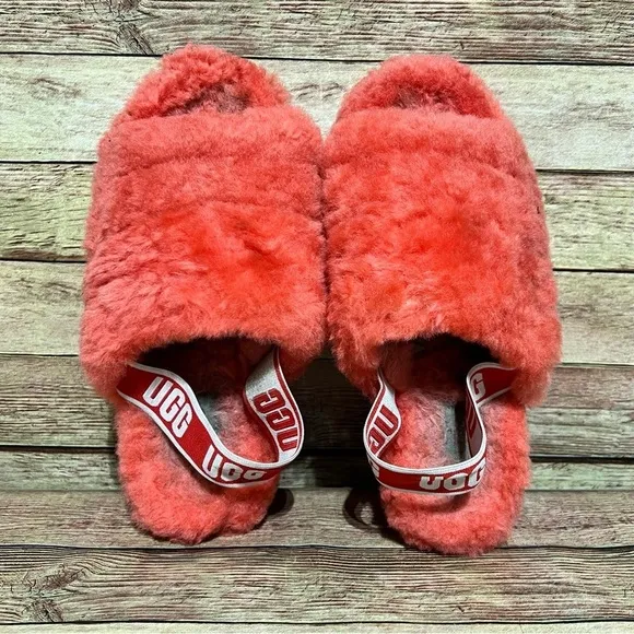 Ugg Red Fluff Yeah Sandals