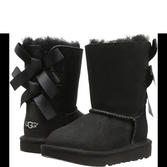 UGG Toddlers Bailey Bow II Boots Black Size 12C