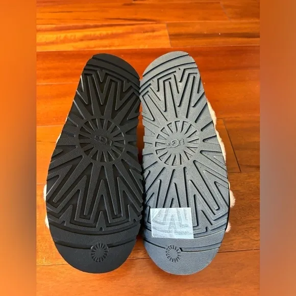 Ugg white and black disco cross slides sandals