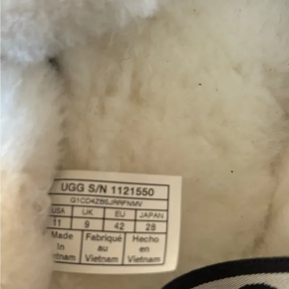 Ugg white and black disco cross slides sandals