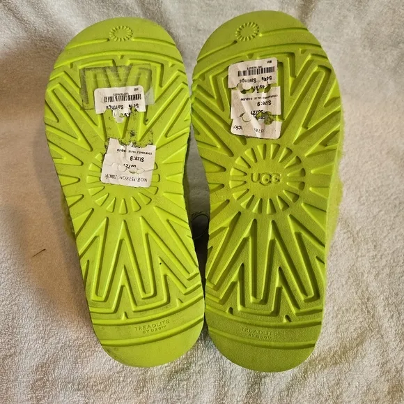 UGG Women's Oh Fluffita Slingback Lime Green Sandals