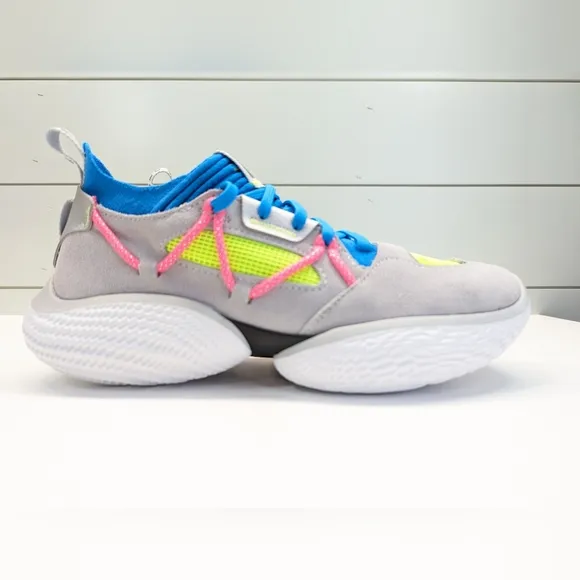 Under Armour Curry Flow Cozy Grey Electric Blue Unisex Running Training Sneakers