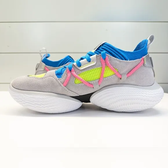 Under Armour Curry Flow Cozy Grey Electric Blue Unisex Running Training Sneakers