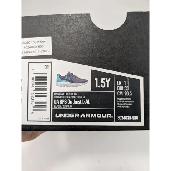 Under Armour Outhustle Blue Sneakers - 1.5 Youth