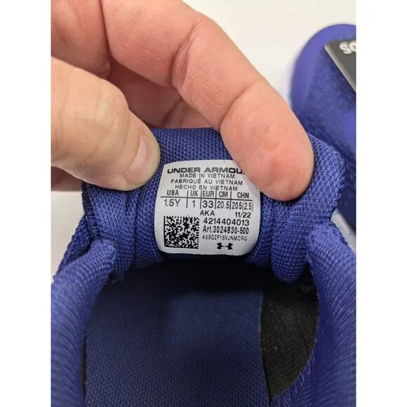 Under Armour Outhustle Blue Sneakers - 1.5 Youth