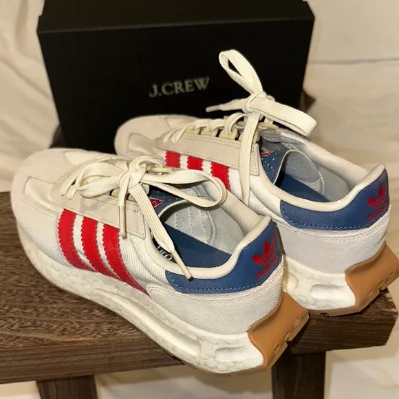 Unisex Adidas White and Red Sneakers