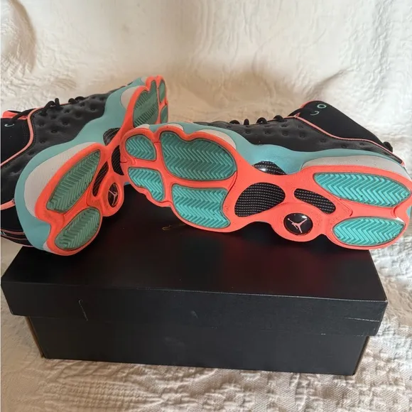 Unisex Jordan Black and Mint Sneakers