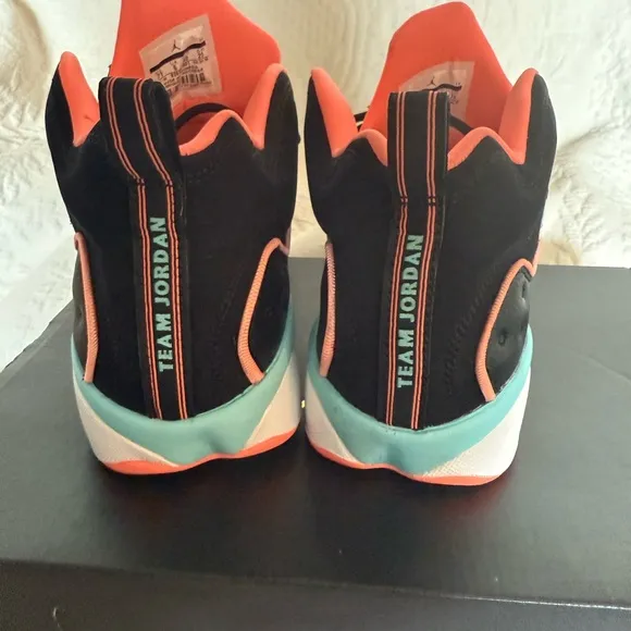 Unisex Jordan Black and Mint Sneakers