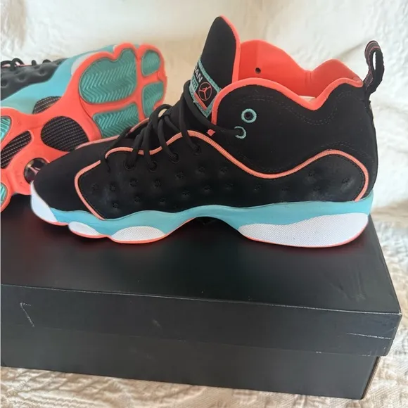 Unisex Jordan Black and Mint Sneakers