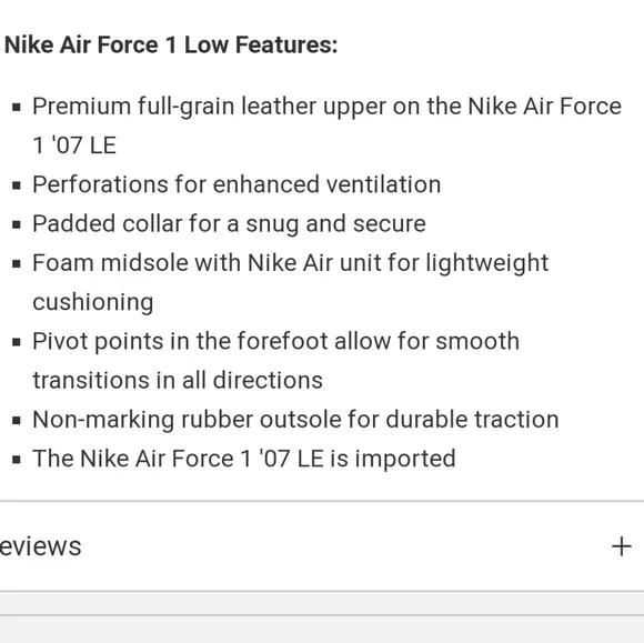 Unisex Nike AF1 '07 LE Sneakers