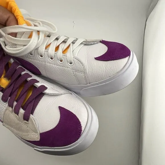Unisex Nike‎ SB Blazer Mid Edge Lakers Men’s 8 Womens 9.5 DA2189-100